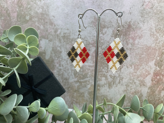 Boucles d'oreilles en perles tissées ARGYL