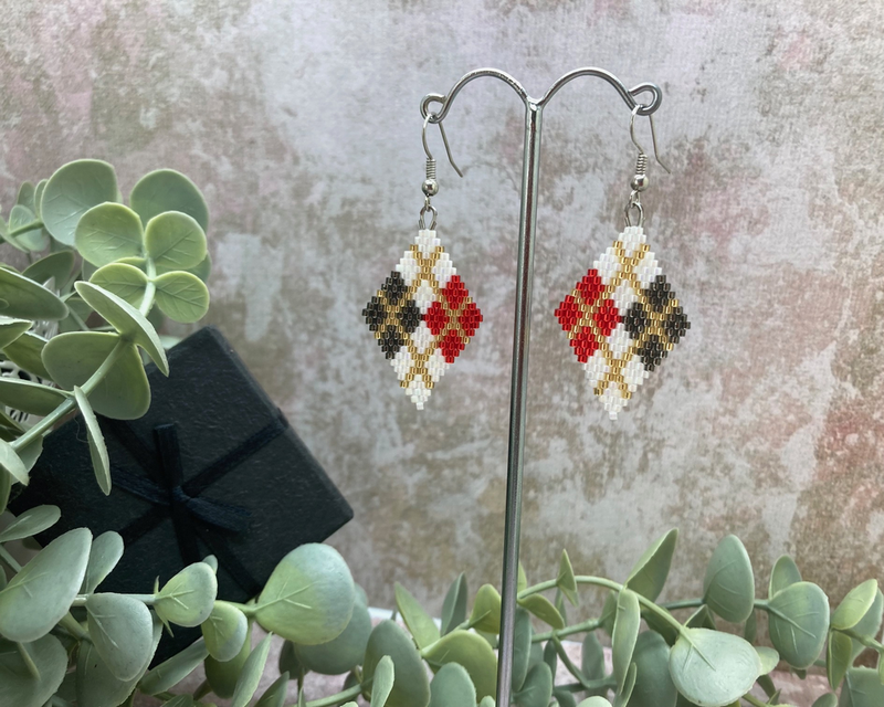 Boucles d'oreilles en perles tissées ARGYL