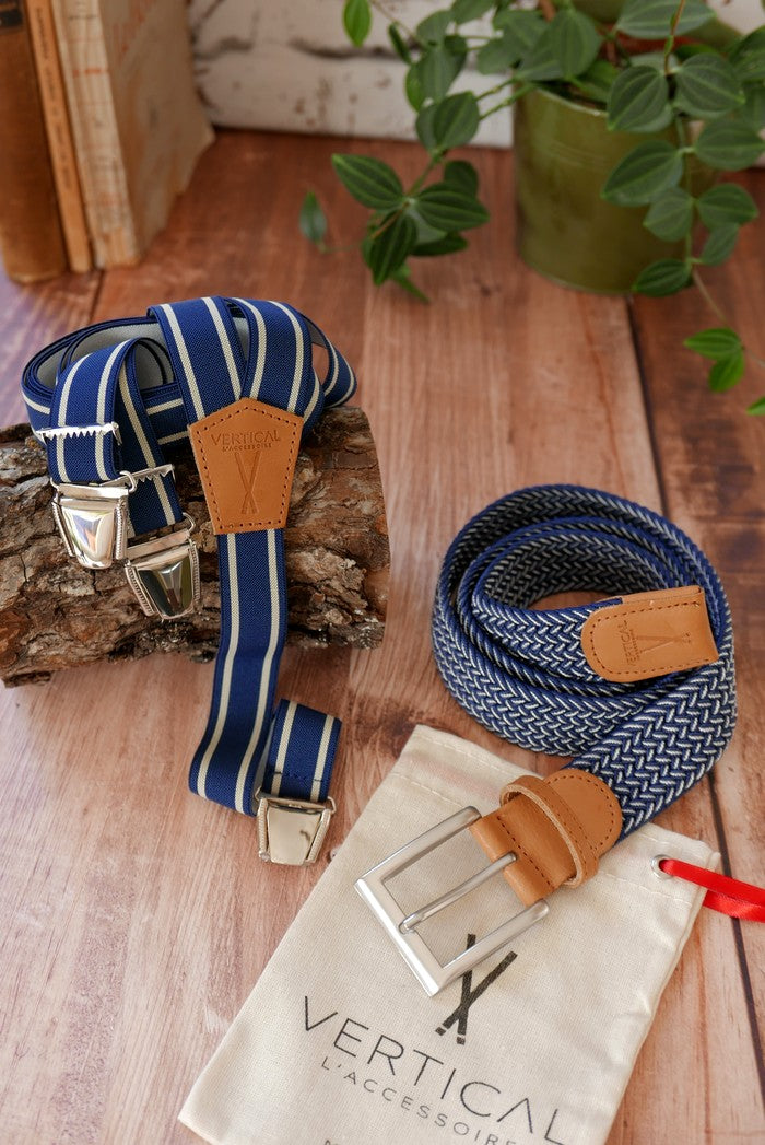 1 ceinture tressée & une paire de bretelles