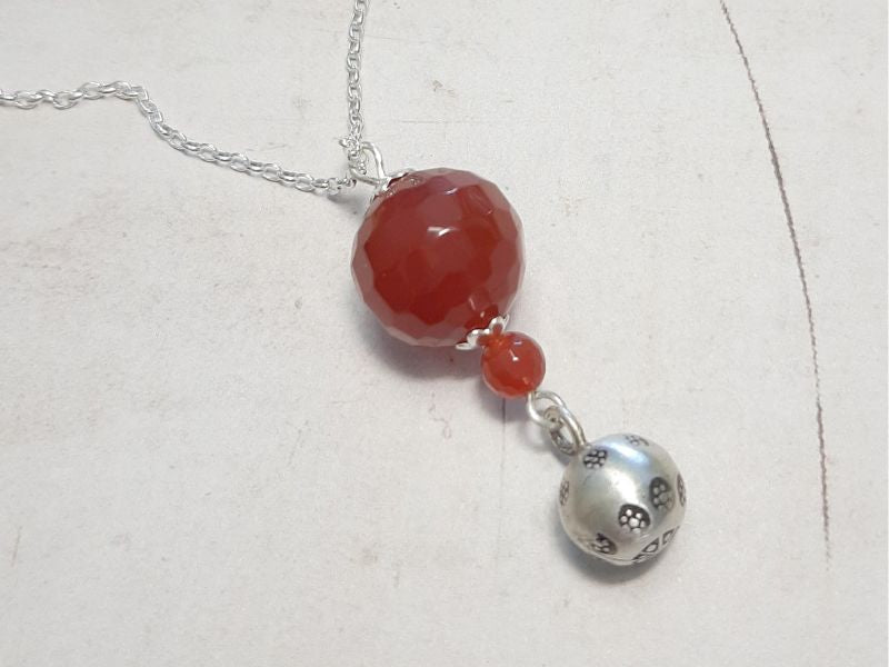 Bola de grossesse en argent 925 et pierres naturelles