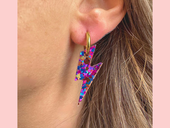 Boucles d'oreilles Éclairs Pailletés