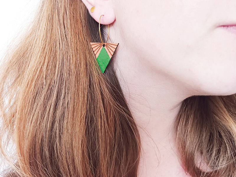 Boucles d'oreilles en bois et cuir LUMINE