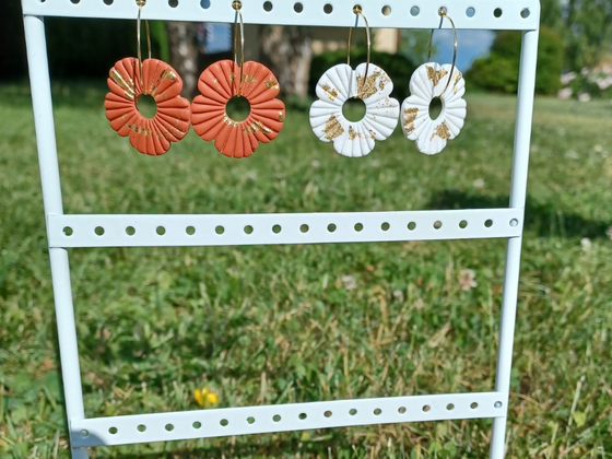 1 Paire de Boucles d'oreilles en pâte polymère