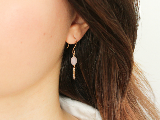 Boucles d'oreilles Quartz rose