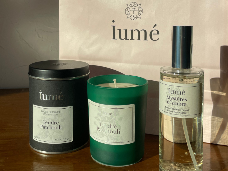 Ensemble bougie parfumée naturelle 180g et parfum d'ambiance 100ml