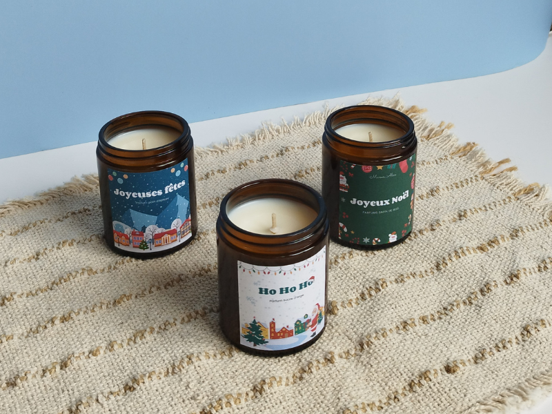 Coffret 3 Bougies de Noël artisanale