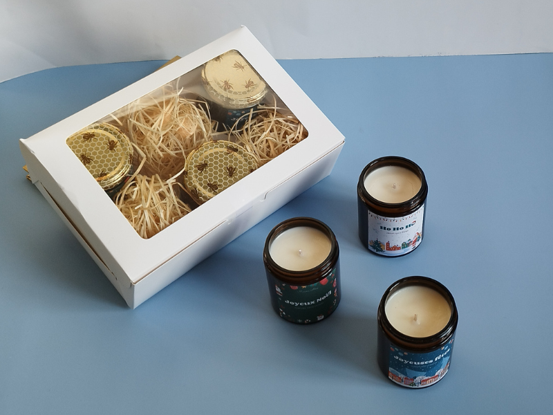 Coffret 3 Bougies de Noël artisanale