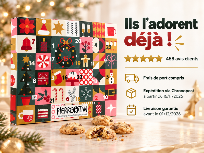 Calendrier de l'Avent Cookies Artisanaux 2026