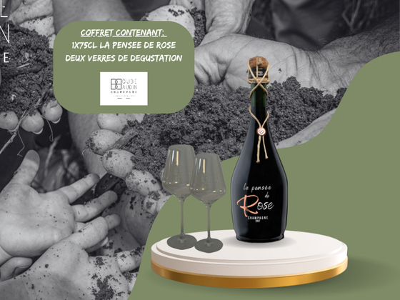 Champagne La Pensée de Rose et ses 2 flûtes