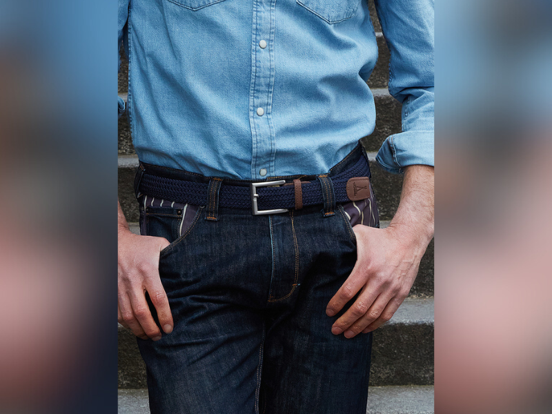 Ceinture tressée pour homme