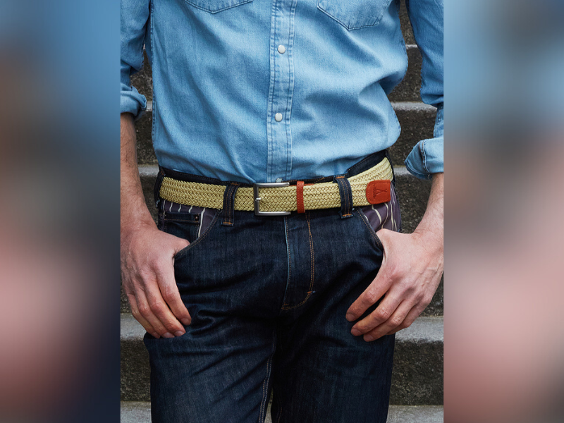 Ceinture tressée pour homme