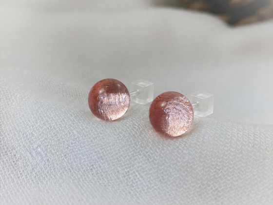 Paire de clous d'oreilles Rose Lumière