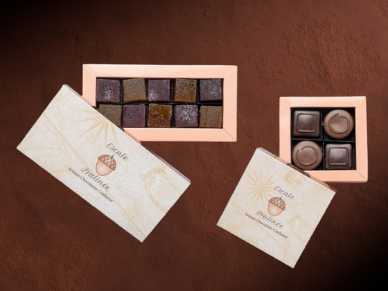 Coffret 10 pâtes de fruit et 4 chocolats pralinés