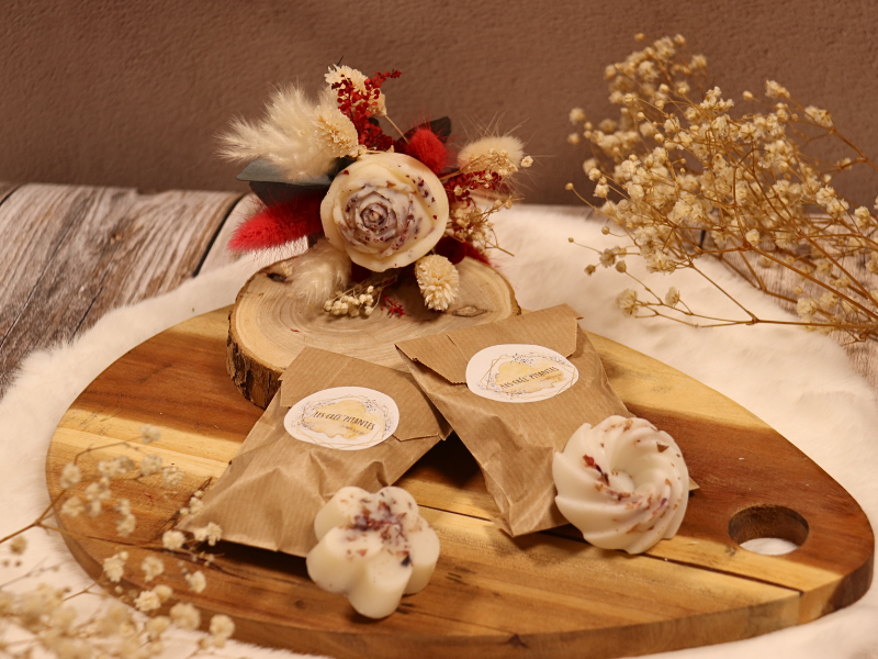 Coffret bouquet de fleurs fondantes et fondant parfumé