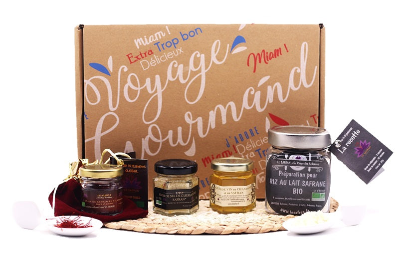 Coffret Découverte de Safran : Fleur de Sel, Gelé et Riz au Lait