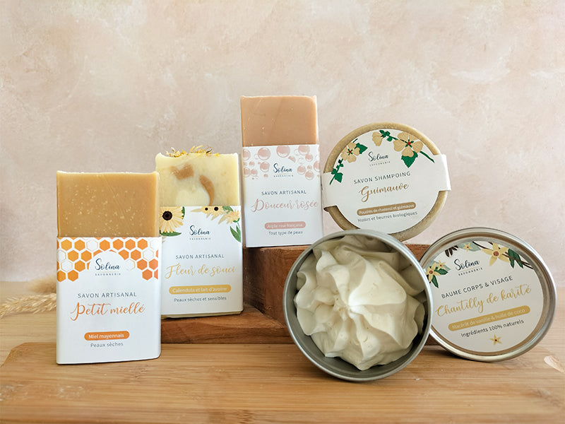Coffret 3 savons, 1 shampoing & 1 chantilly karité - non parfumé