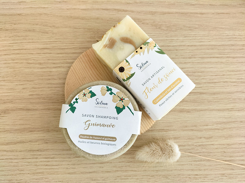 Coffret 4 savons, 1 shampoing, 1 déo, 1 baume chantilly de karité, 1 porte savon