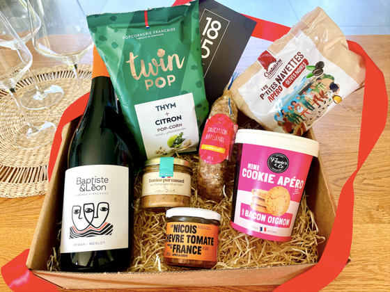 Coffret apéritif vin rouge et mets