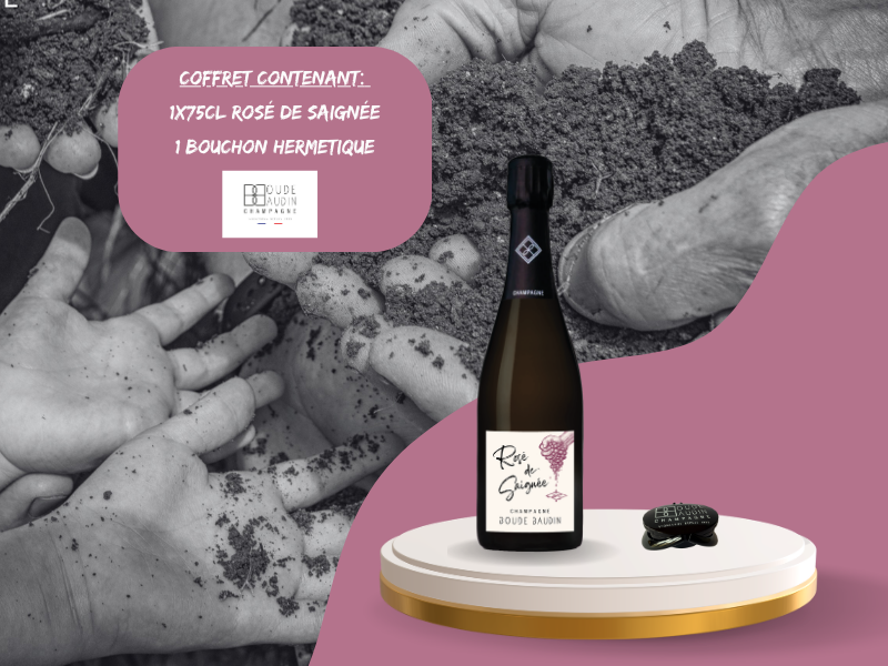 Champagne Rosé de Saignée et son bouchon hermétique