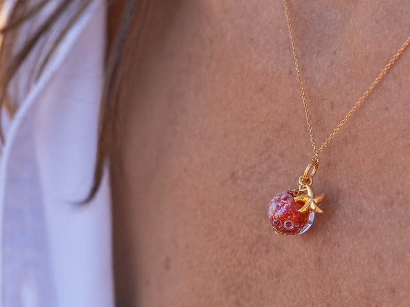 Collier Ile d'Arz Bulles Rouge