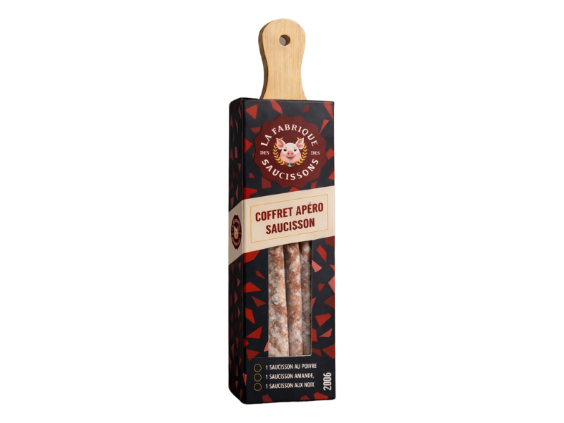 Coffret Apéro Artisanal – Saucisson, Planche & Couteau