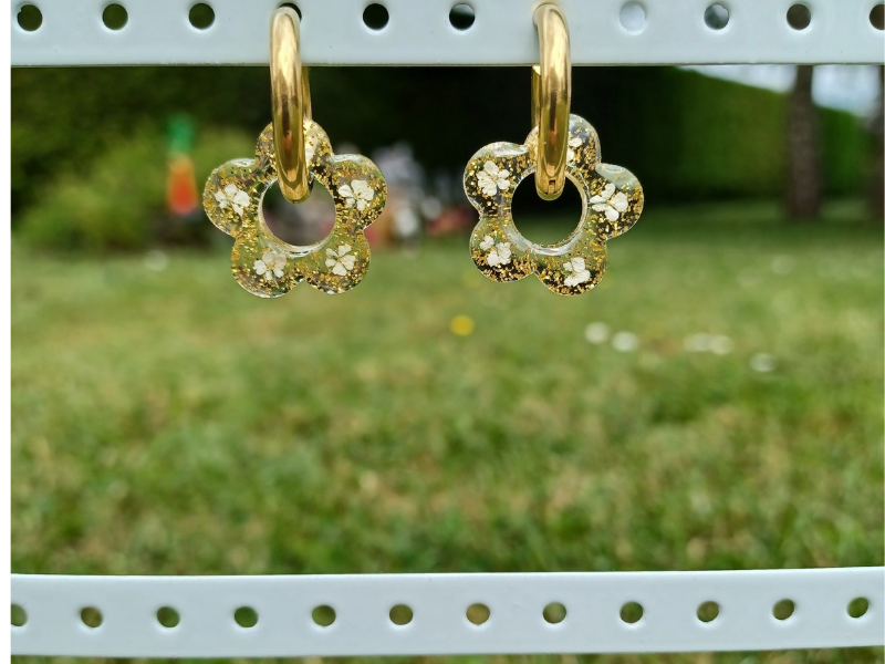 1 Paire de Créoles Florales