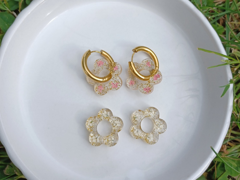 Créoles florales et sa paire d'interchangeables