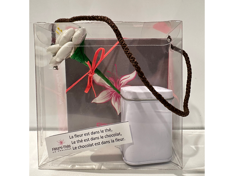 Triptyque gustatif fleur, thé et chocolat au thé