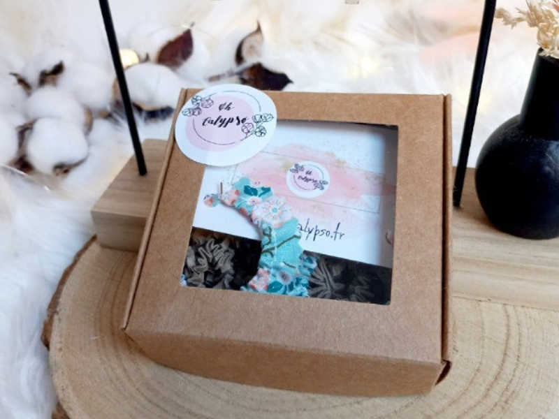 BOUCLES D'OREILLES SOLEIL INTERCHANGEABLES EN TISSU