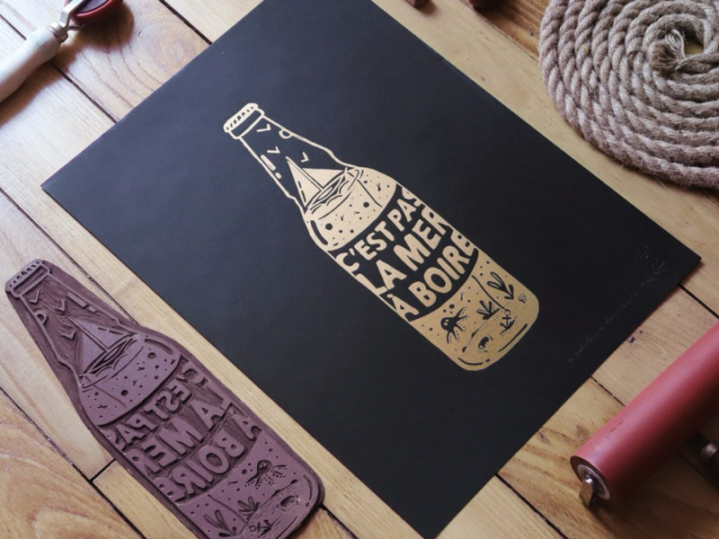 Linogravure 30x40 cm - A3 - Tirage Artisanal