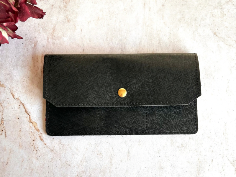 Pochette porte-cartes en cuir