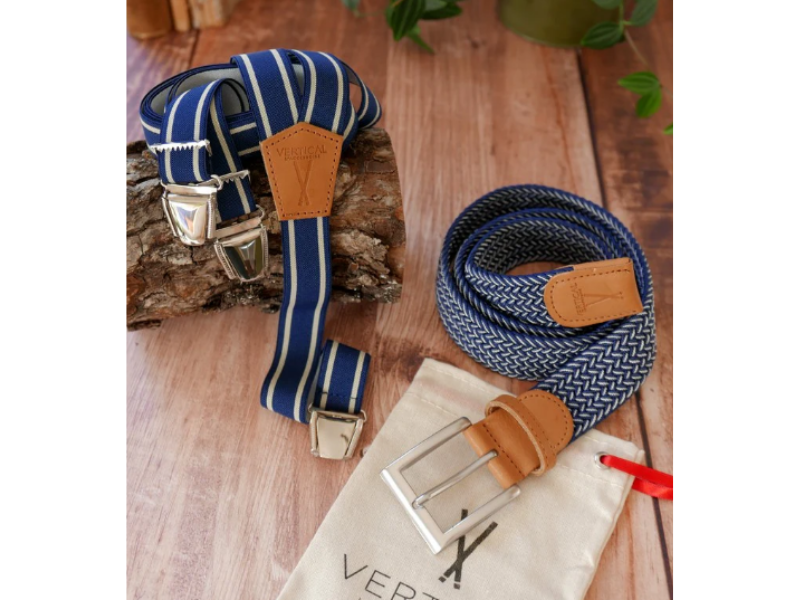 1 ceinture tressée & une paire de bretelles