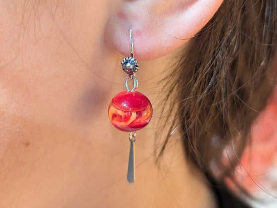 Boucles d'oreilles en verre goutte