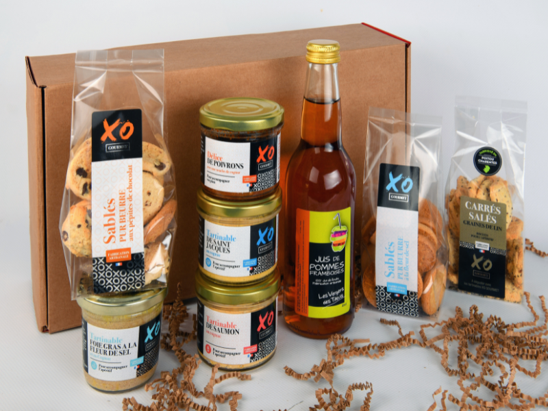 Coffret découverte XO Gourmet : Sablé, Tartinable au Cognac et Jus de Fruit