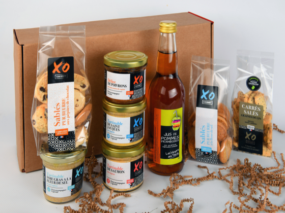 Coffret découverte XO Gourmet : Sablé, Tartinable au Cognac et Jus de Fruit