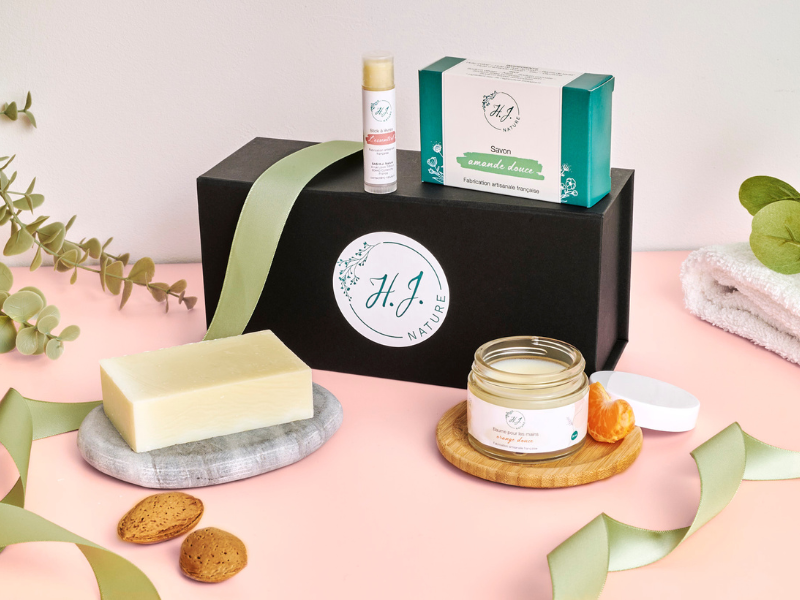 Coffret savon, stick à lèvre et baume