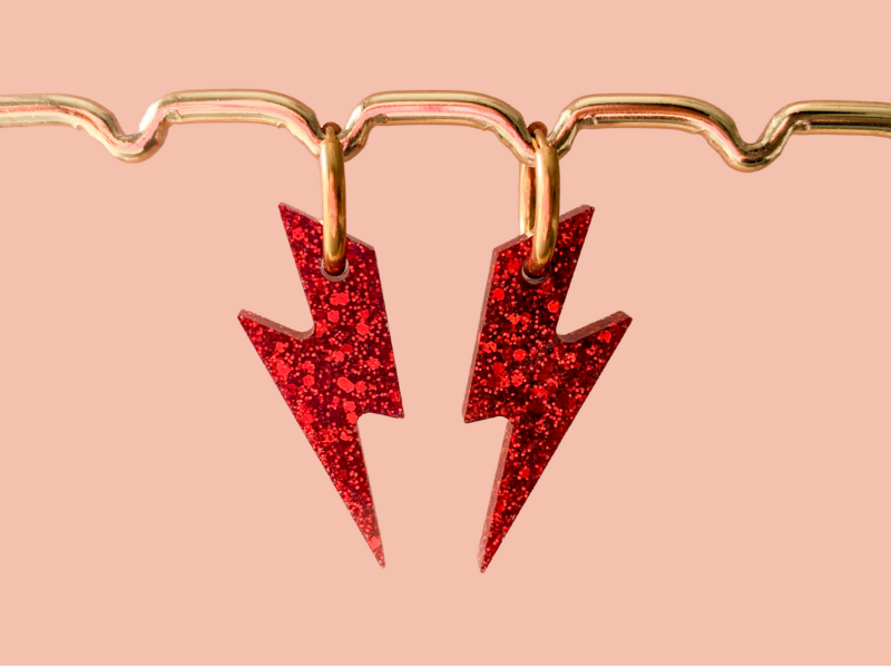 Boucles d'oreilles Eclairs Pailletées