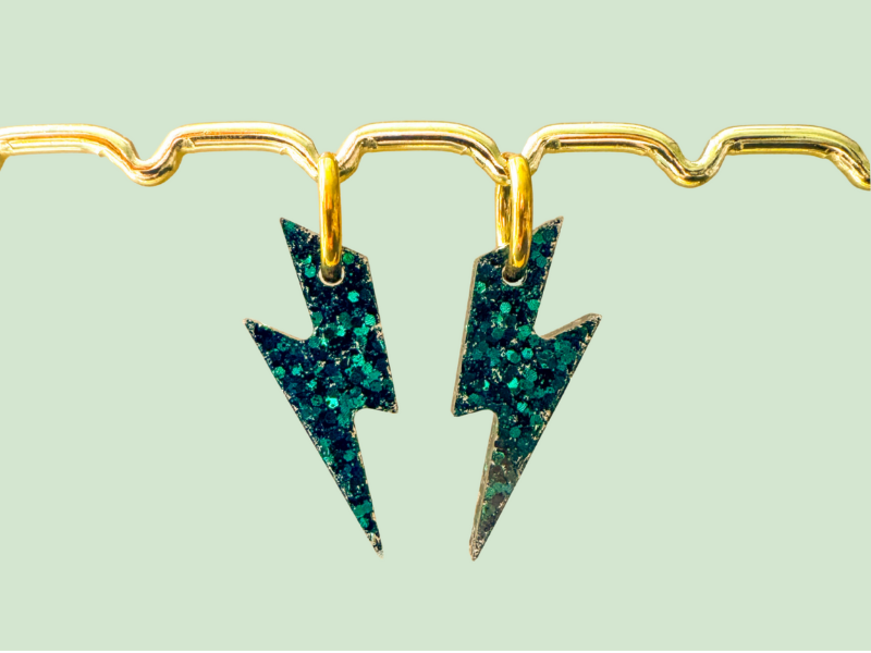 Boucles d'oreilles Eclairs Pailletées