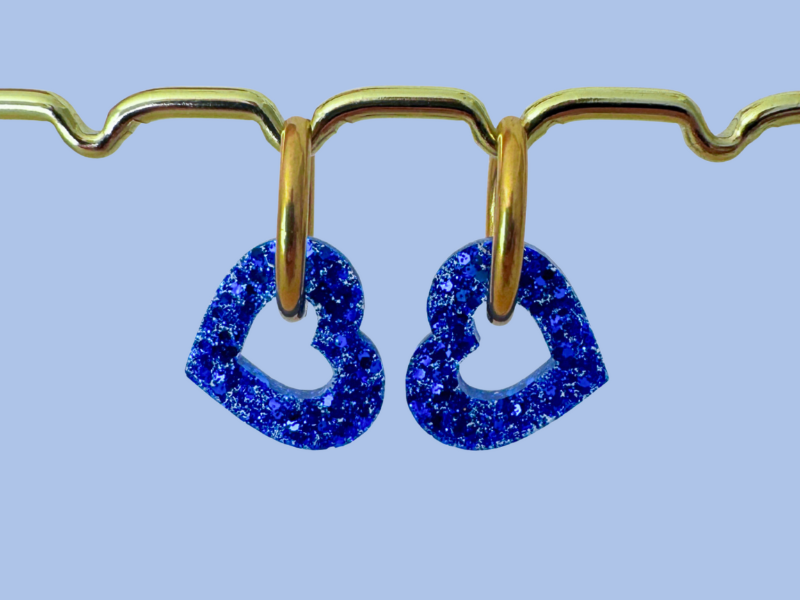 Boucles d'oreilles Cœurs Pailletées