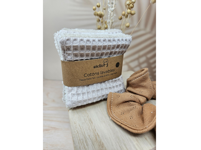 Coffret Beauté – Cotons Lavables, Turban sèche cheveux & Chouchou