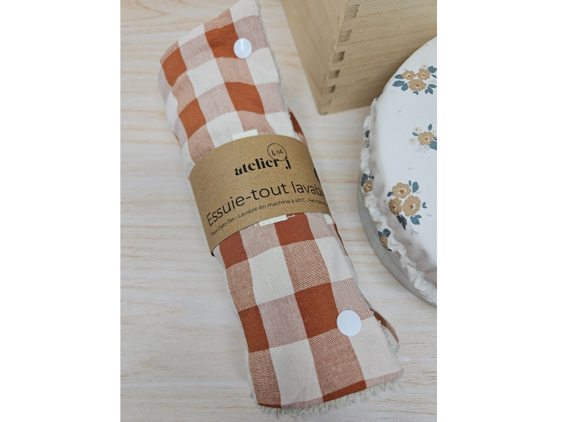 Coffret Zéro Déchet Cuisine – Essuie-Tout Lavable & Charlottes Couvre-Plats