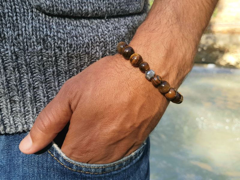 Bracelet homme en perles naturelles