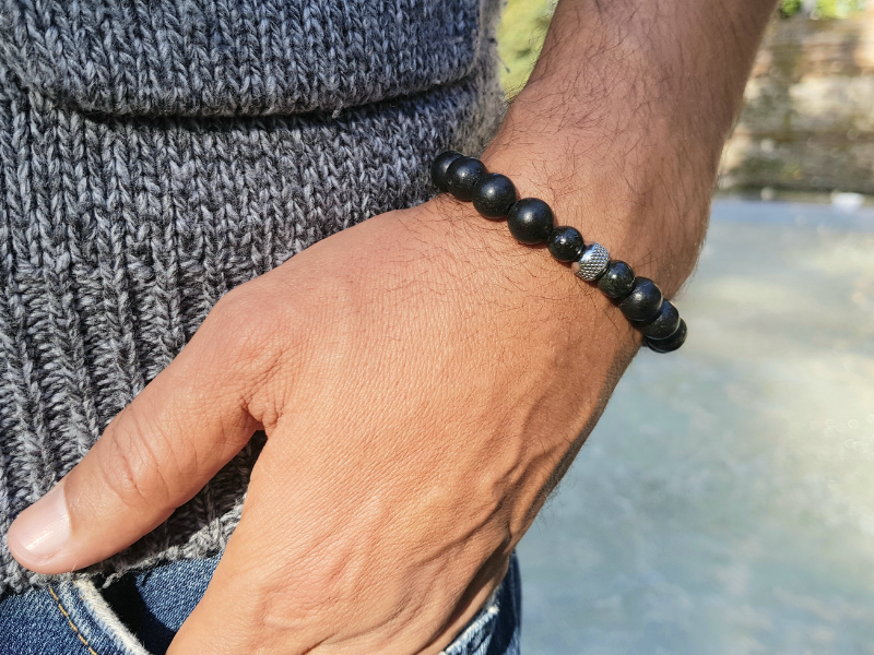 Bracelet homme en perles naturelles