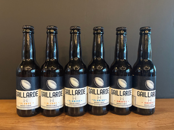 6 bouteilles 33cl de bière Gaillarde (2 Blondes / 2 Blanches / 2 Ambrées)