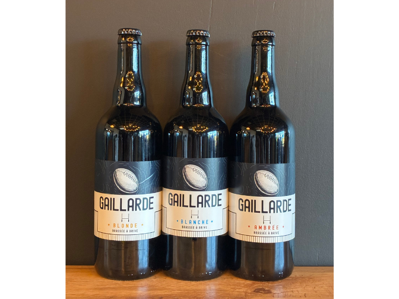 3 bouteilles 75cl de bière Gaillarde (1 Blonde / 1 Blanche / 1 Ambrée)