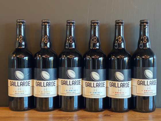 6 bouteilles 75cl de bière Gaillarde (2 Blondes / 2 Blanches / 2 Ambrées)