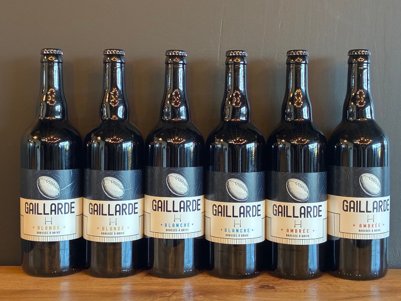 6 bouteilles 75cl de bière Gaillarde (2 Blondes / 2 Blanches / 2 Ambrées)