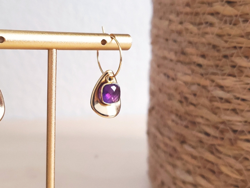 Créoles breloques Améthyste