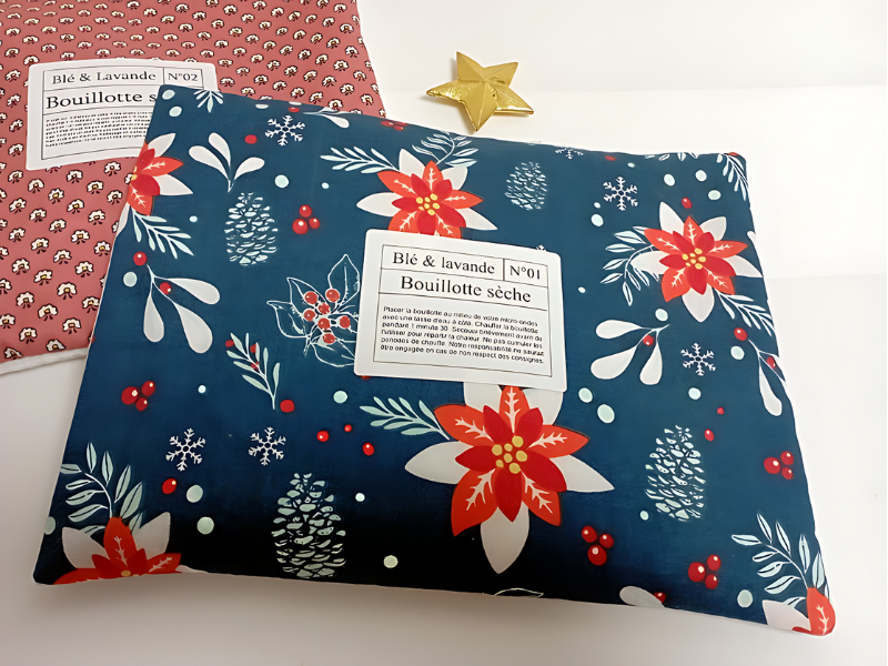 Bouillotte sèche blé et fleurs de lavande