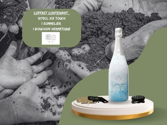 Champagne Ice Touch et ses accessoires de dégustation
